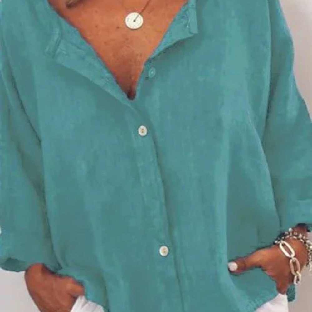 Casual Solid Round Neck Long Sleeve Top / NWOT